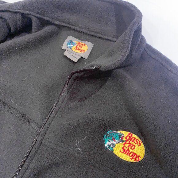 Bass Bro Shops Quarter Zip Men's Sweater Large Black Fleece Camping Hiking - Picture 6 of 11